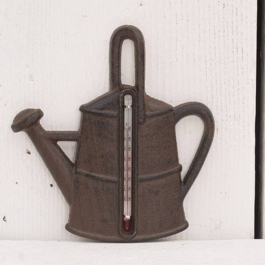 Cast Iron Watering Can shaped Thermometer H17.5cm