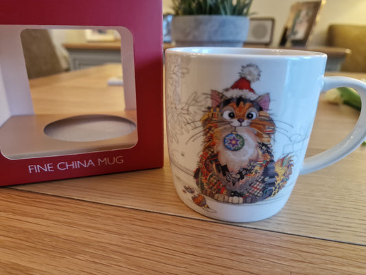Bug Art Cat Baubles Mug with presentation box