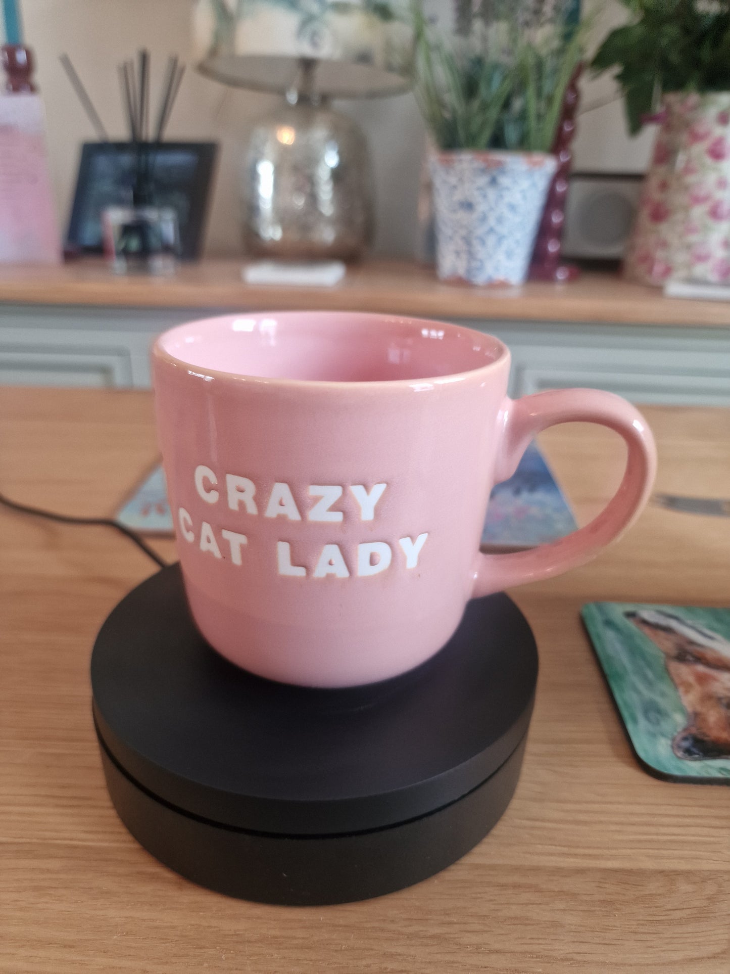 Large Pink "Crazy Cat Lady" Mug
