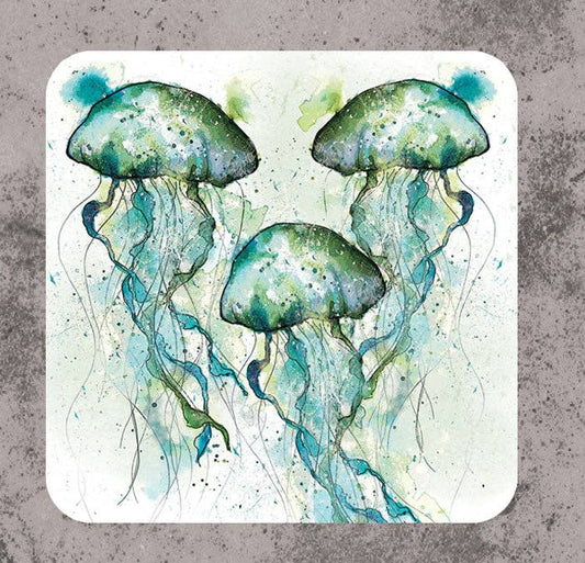 Jellyfish Coasters (Sold in Pairs)-handmade in the UK- Very High quality