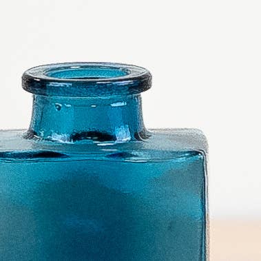 Blue Glass Flower Vase or Diffuser Bottle 12cm