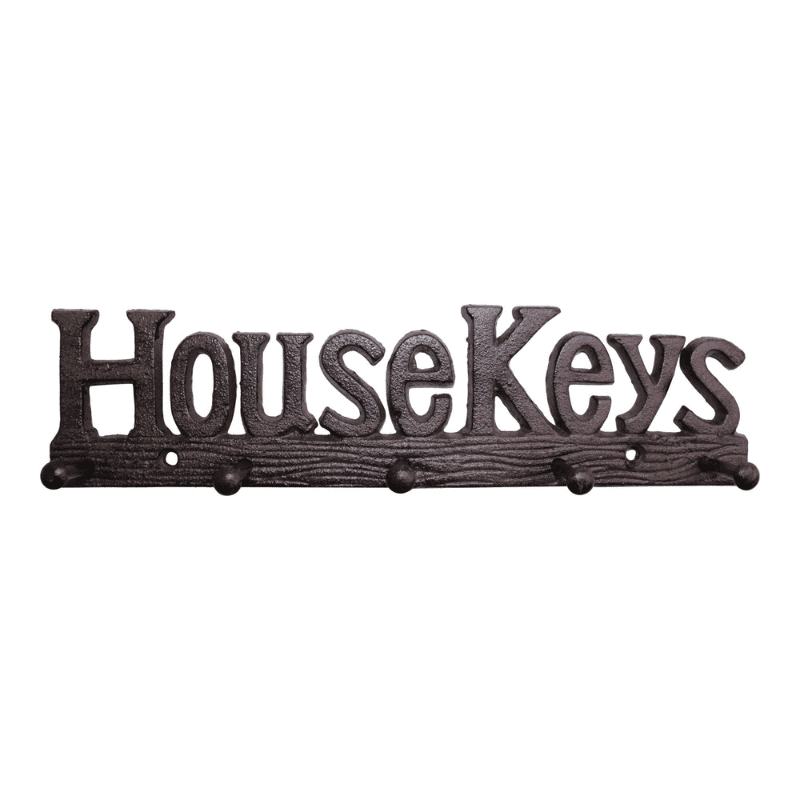 Cast Iron 'House Keys' Novelty Wall Hooks W25.5cm