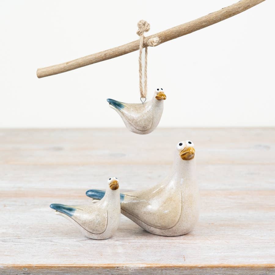 Sea Blue Seagull Ornament, 12.5cm
