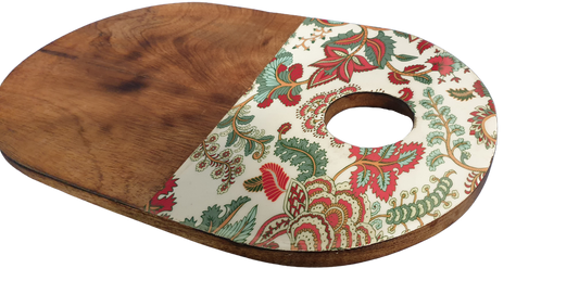 Cheese Board Charcuterie Board, Snack Serving Board With French Floral Print