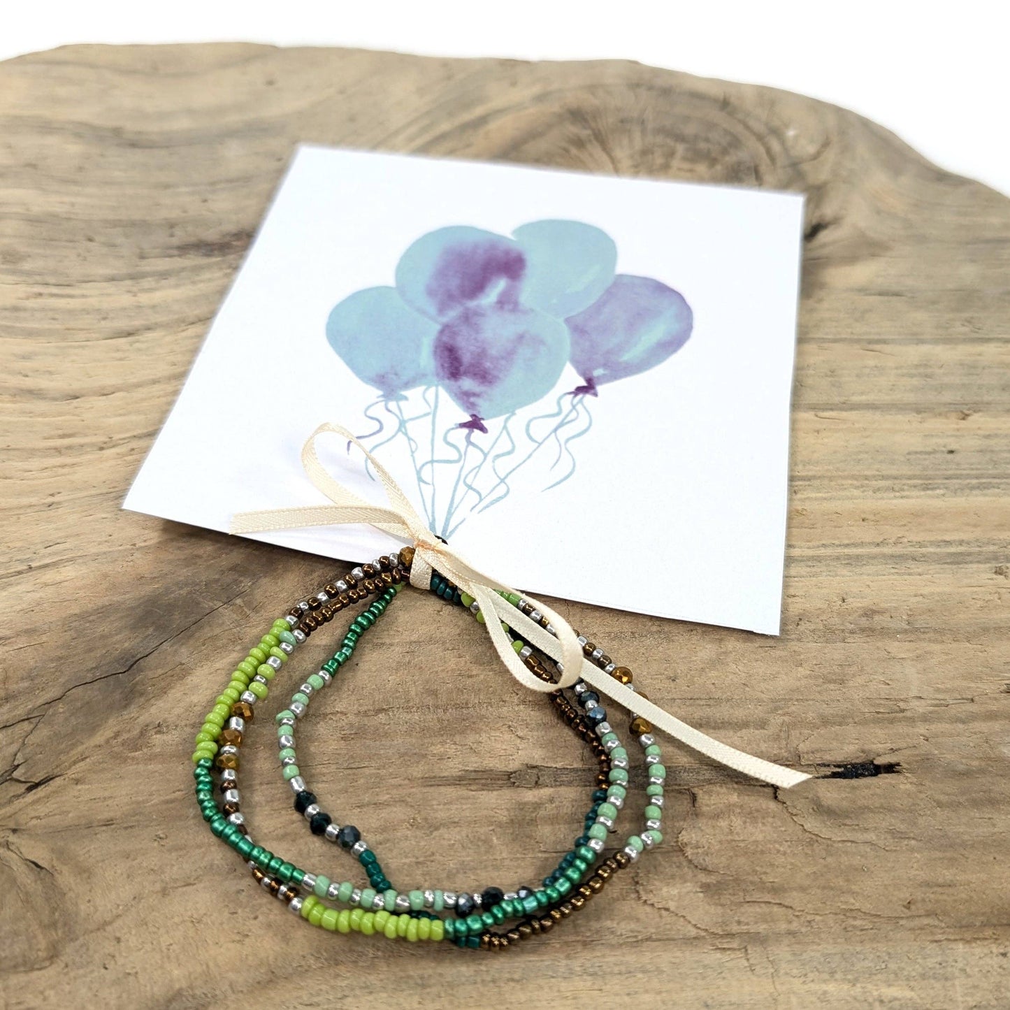 Mint Balloon Bracelet Card