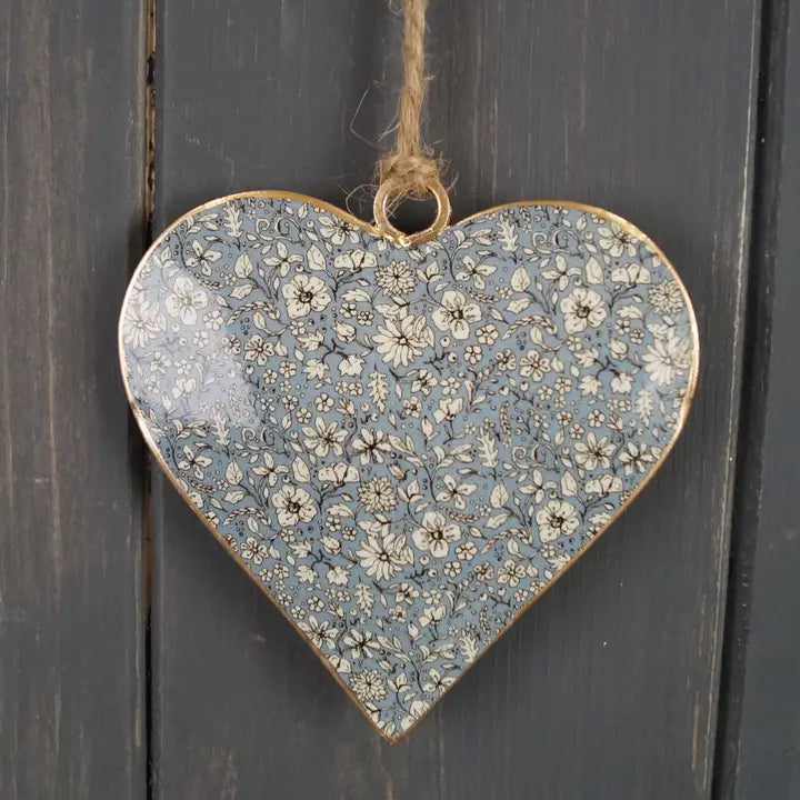 Blue Metal Hanging Heart