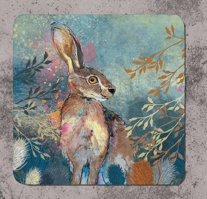Hare Placemats (Sold in Pairs)-handmade in the UK- Very High quality