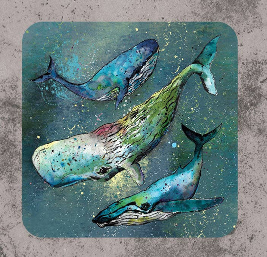 Whale Coasters (Sold in Pairs)-handmade in the UK- Very High quality