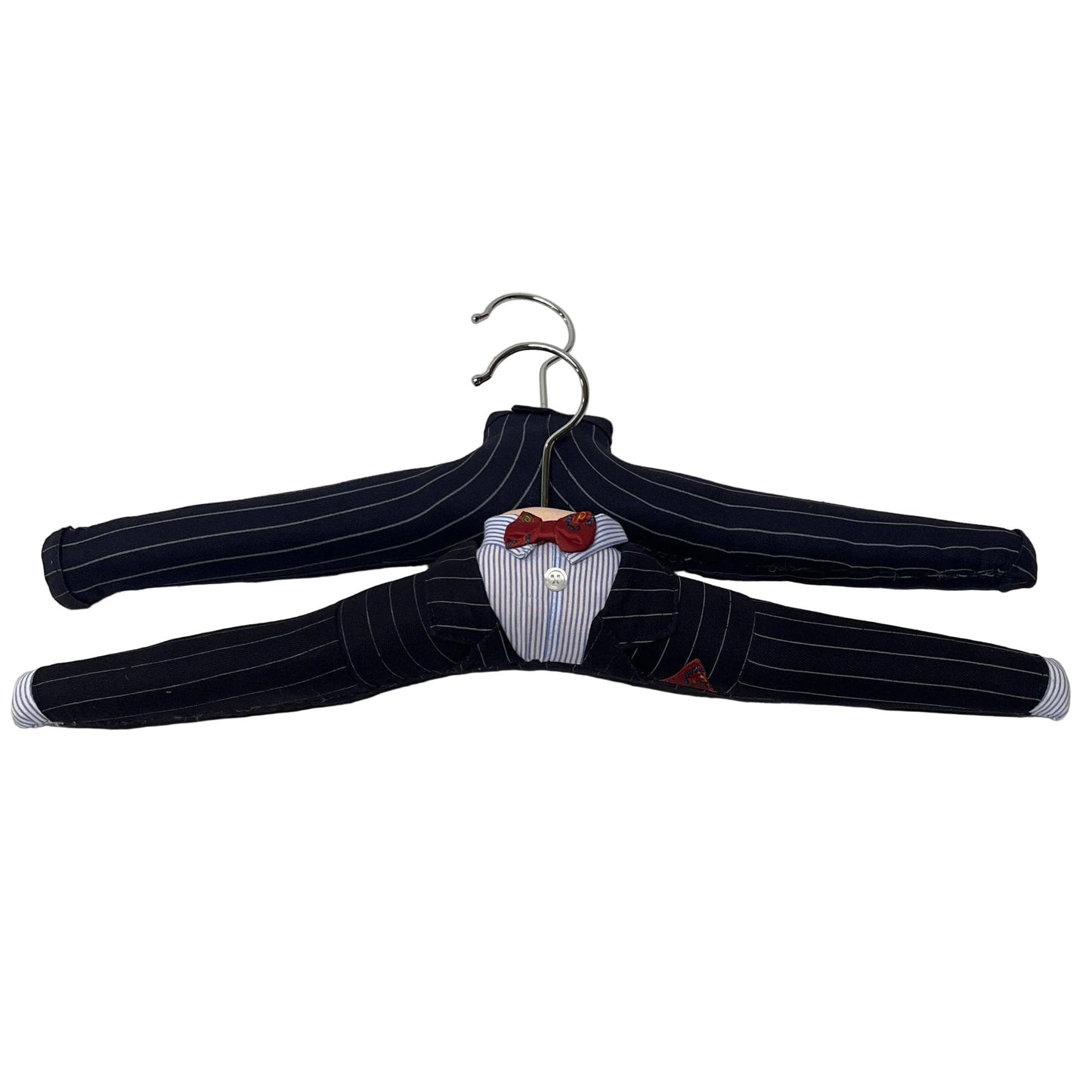 Set of 2 Men's Novelty Padded Hangers | Pinstripe Suit Design