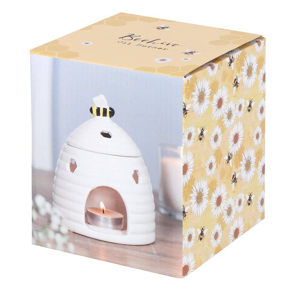 White Beehive Ceramic Oil Burner H17cm