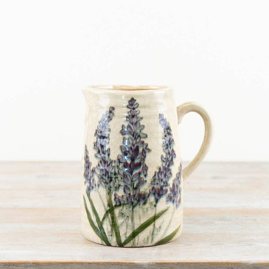 Lavender Design Ceramic Vase Jug, 19.5cm