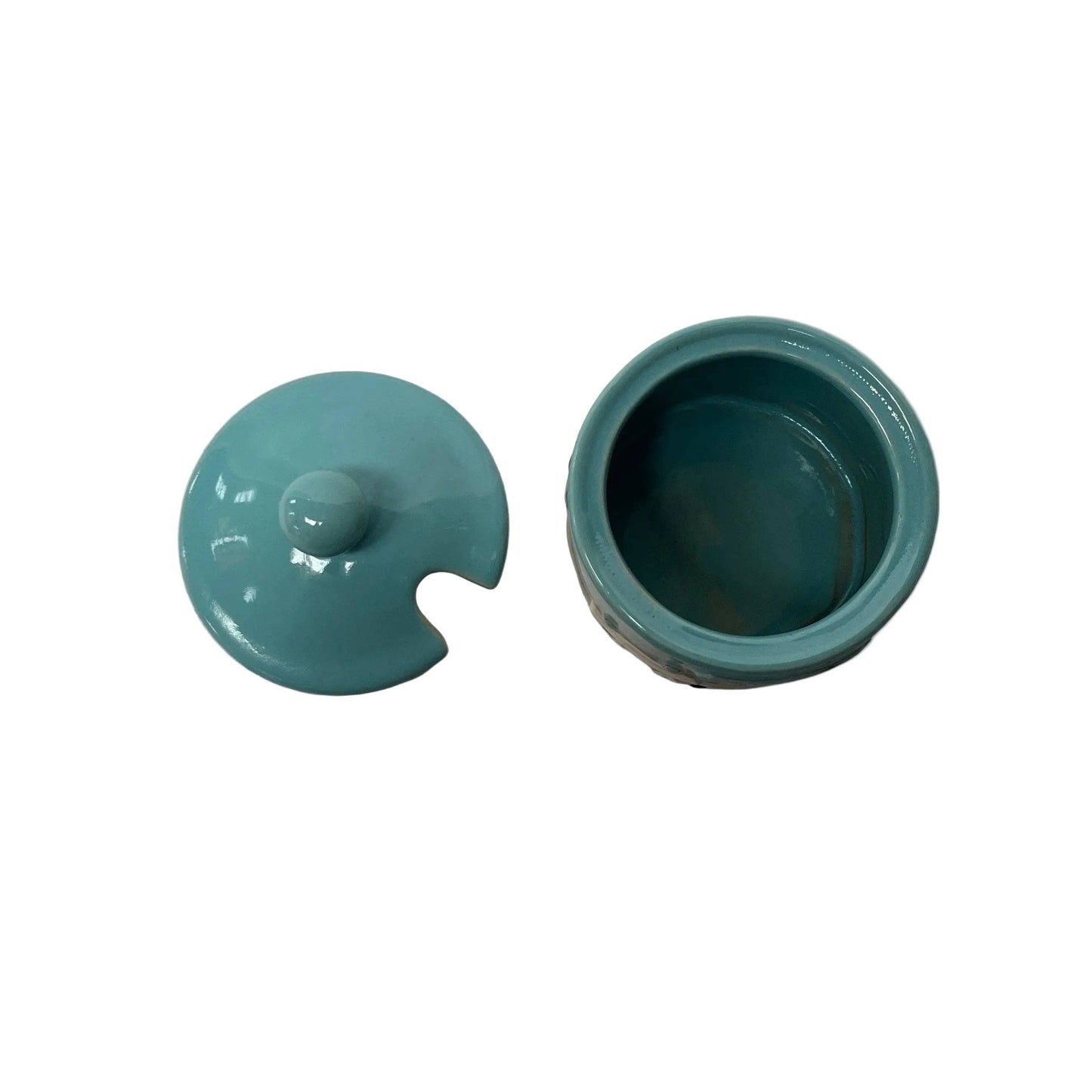 Home Comforts Ceramic Sugar Pot & Lid | Teal Village Design H4"
