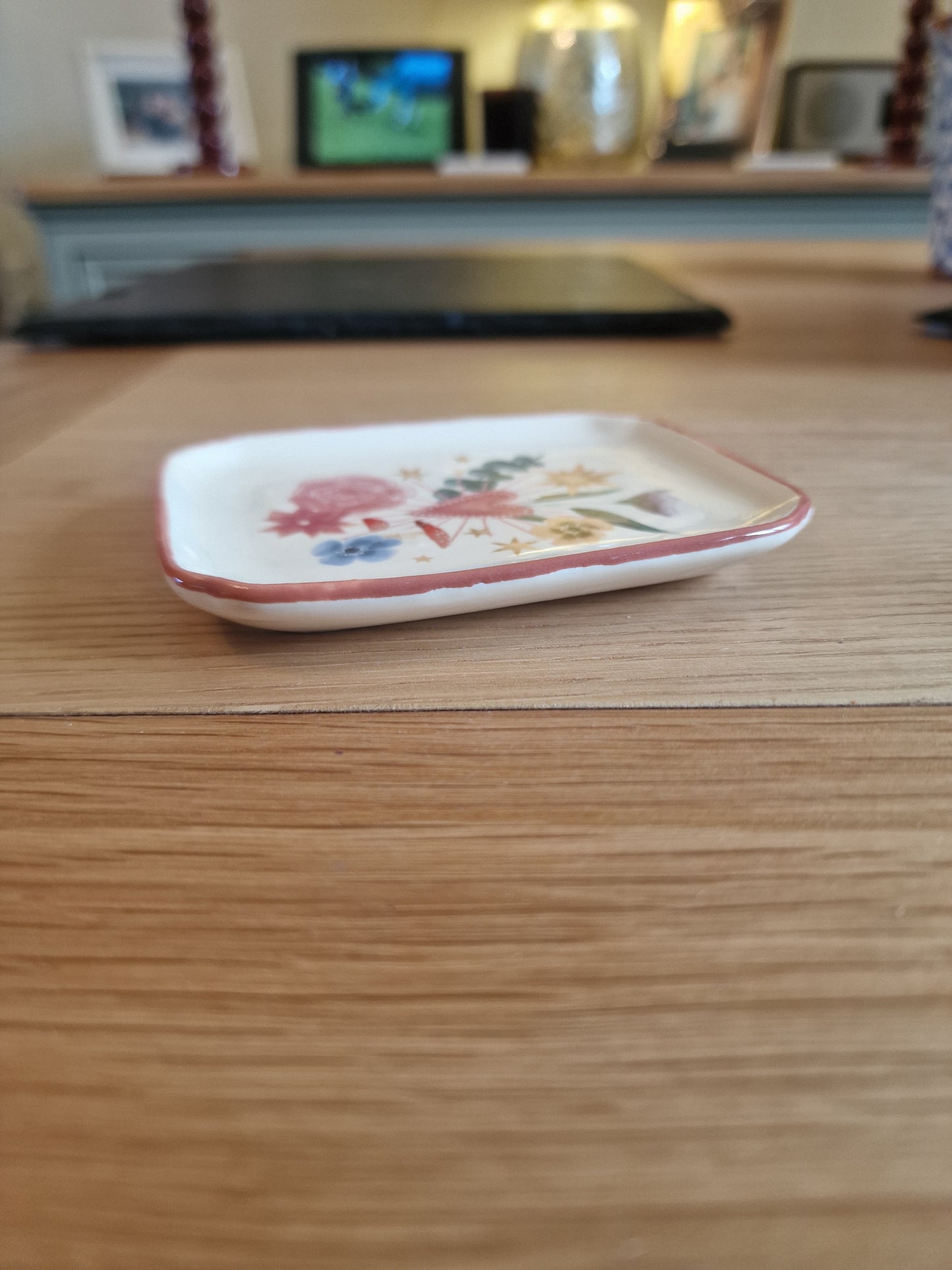 Floral Heart Trinket Dish 10cm | Toadstool & Stars Ceramic Jewellery Tray