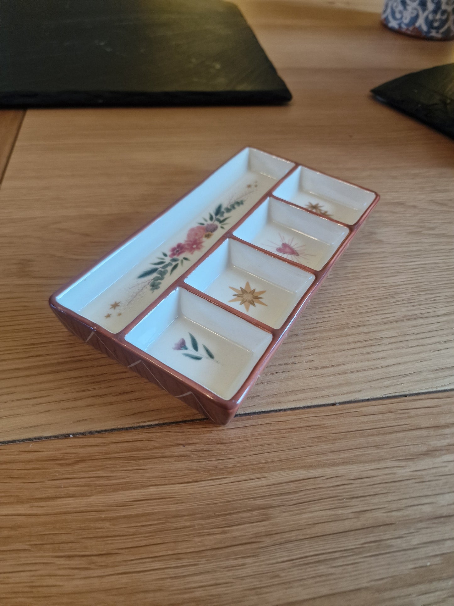 Floral Heart Ceramic Trinket Tray 15cm | Jewellery Storage Dish