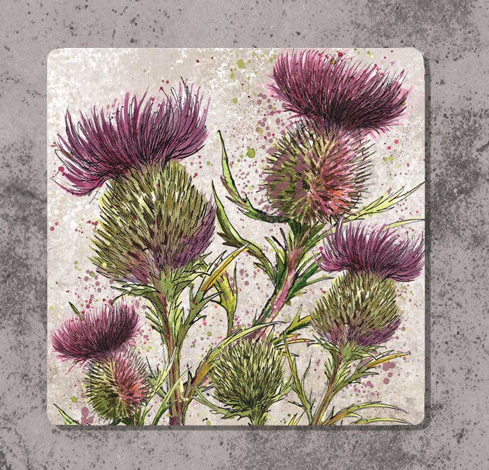 Thistle Coasters (Sold in Pairs)-handmade in the UK- Very High quality