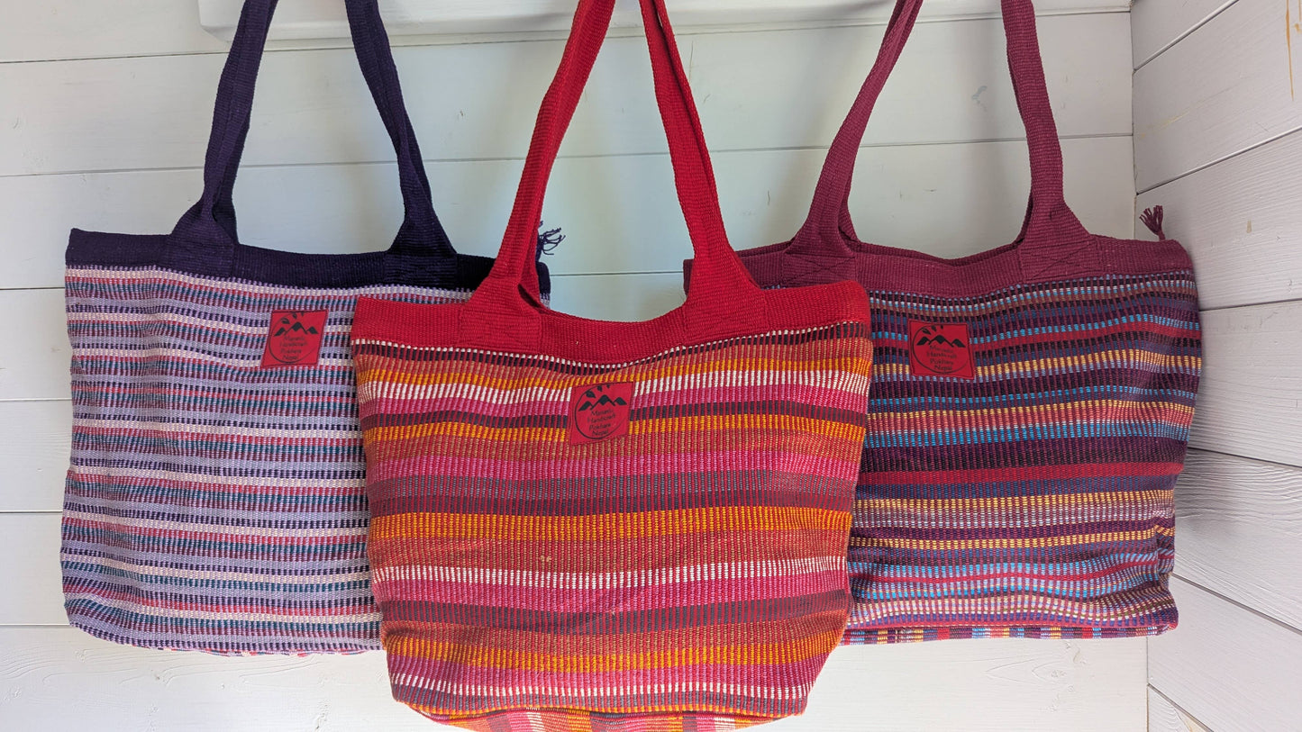 Handwoven Cotton Shopping Bag- Ethically produced in Nepal (3 colours!)