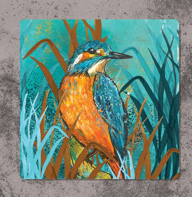 Kingfisher Coasters (Sold in Pairs)-handmade in the UK- Very High quality