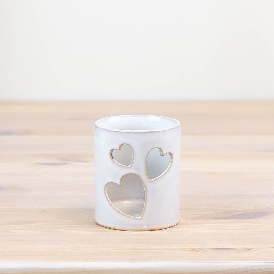 Cut out Heart Candle Pot, H8.2cm