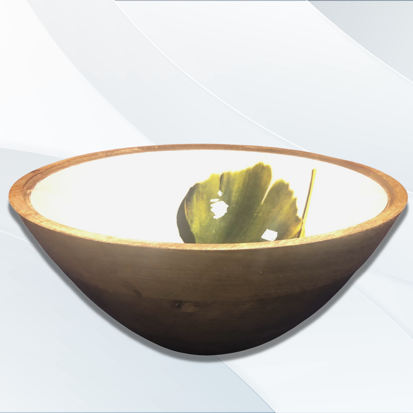 Handmade Serving Bowl with Spoons Stunning Prints Salad Bowl