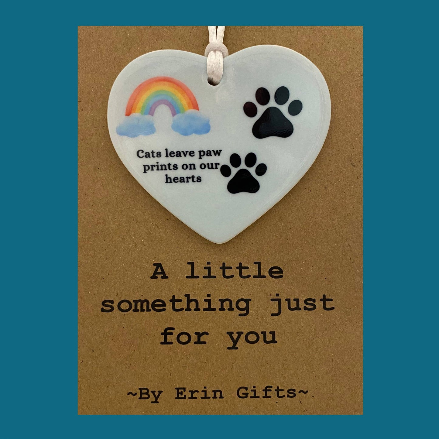 A Little Something - Cats Leave... Card & Ceramic Keepsake