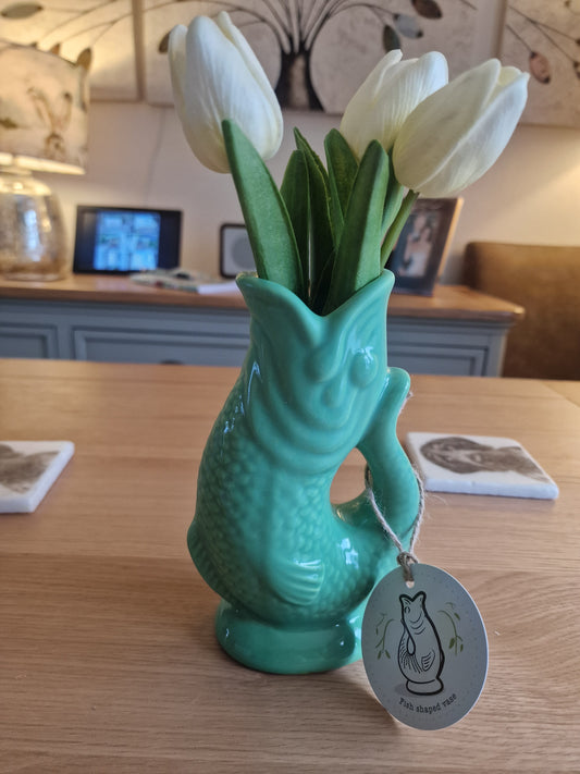 Ceramic Fish Vase - 5 colours available: H17cm