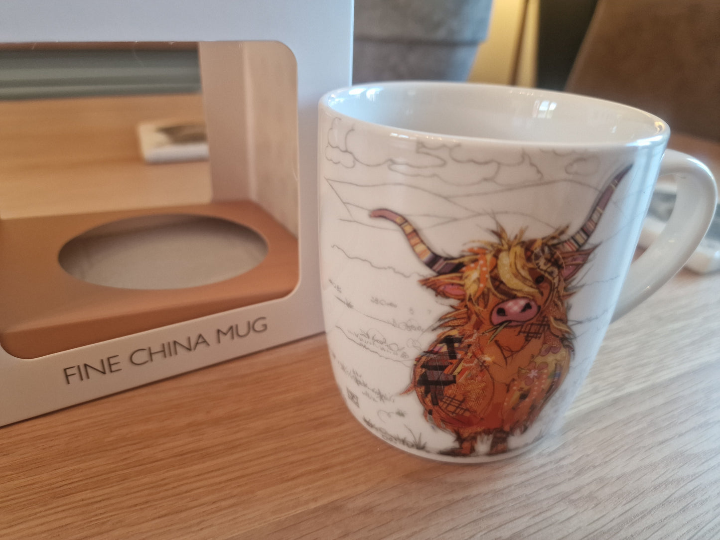 Bug Art Hamish Highland Cow Mug with presentation box