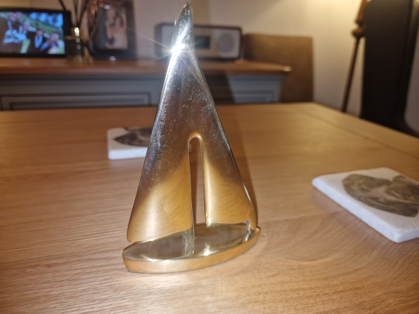 Solid Brass Yacht Ornament | 15cm