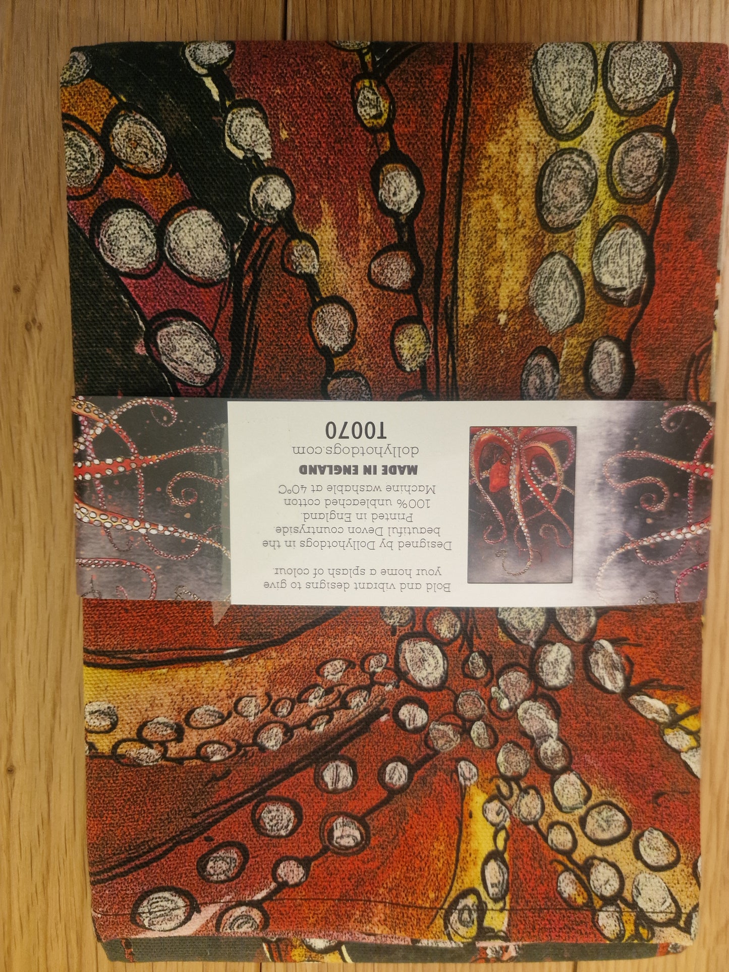 Red Octopus Tea Towel