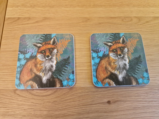 Fox Coasters (Sold in Pairs)-handmade in the UK- Very High quality