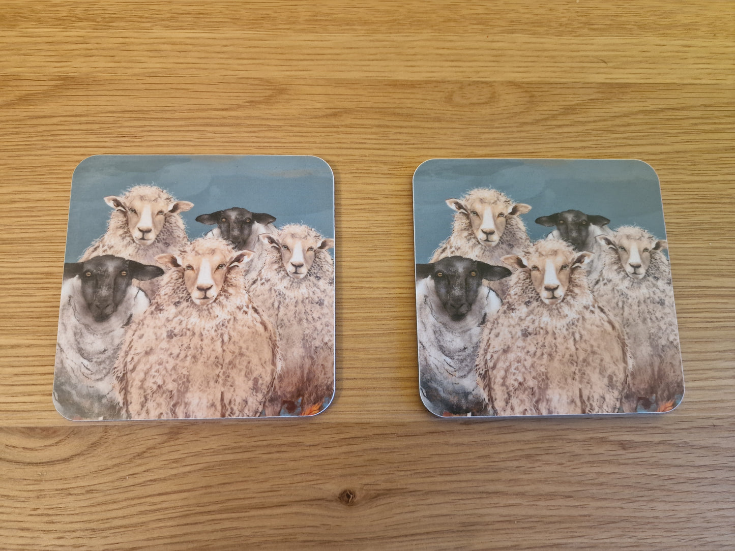 Sheep Coasters (Sold in Pairs)-handmade in the UK- Very High quality