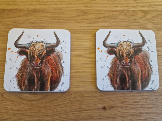 Cow Coasters (Sold in Pairs)-handmade in the UK- Very High quality