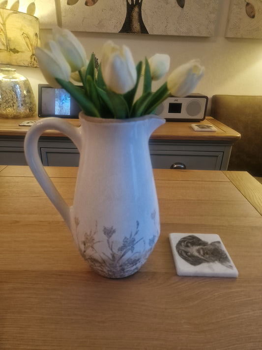 Rustic Floral Jug 25.5cm
