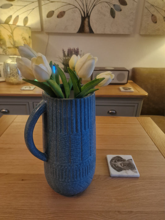 Rustic Blue Ceramic Jug H31.5cm