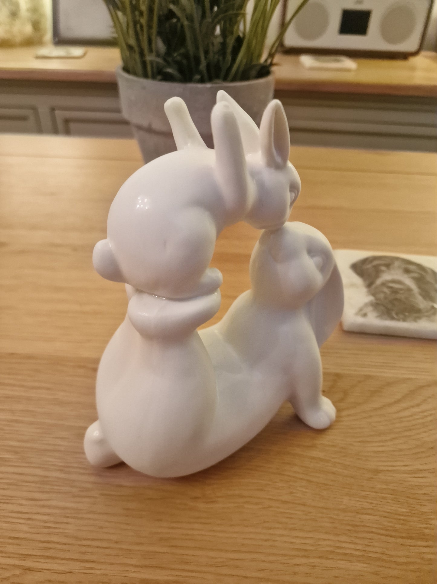 Ceramic White Love You Rabbits H17cm
