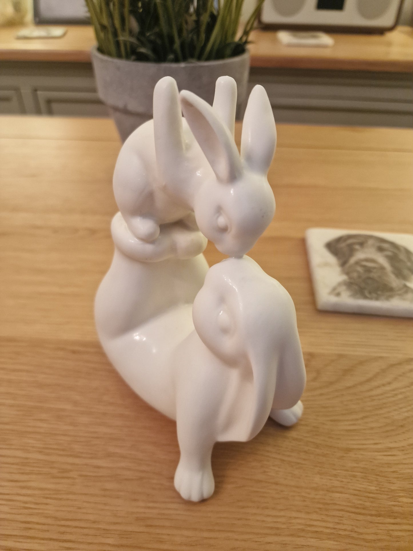 Ceramic White Love You Rabbits H17cm