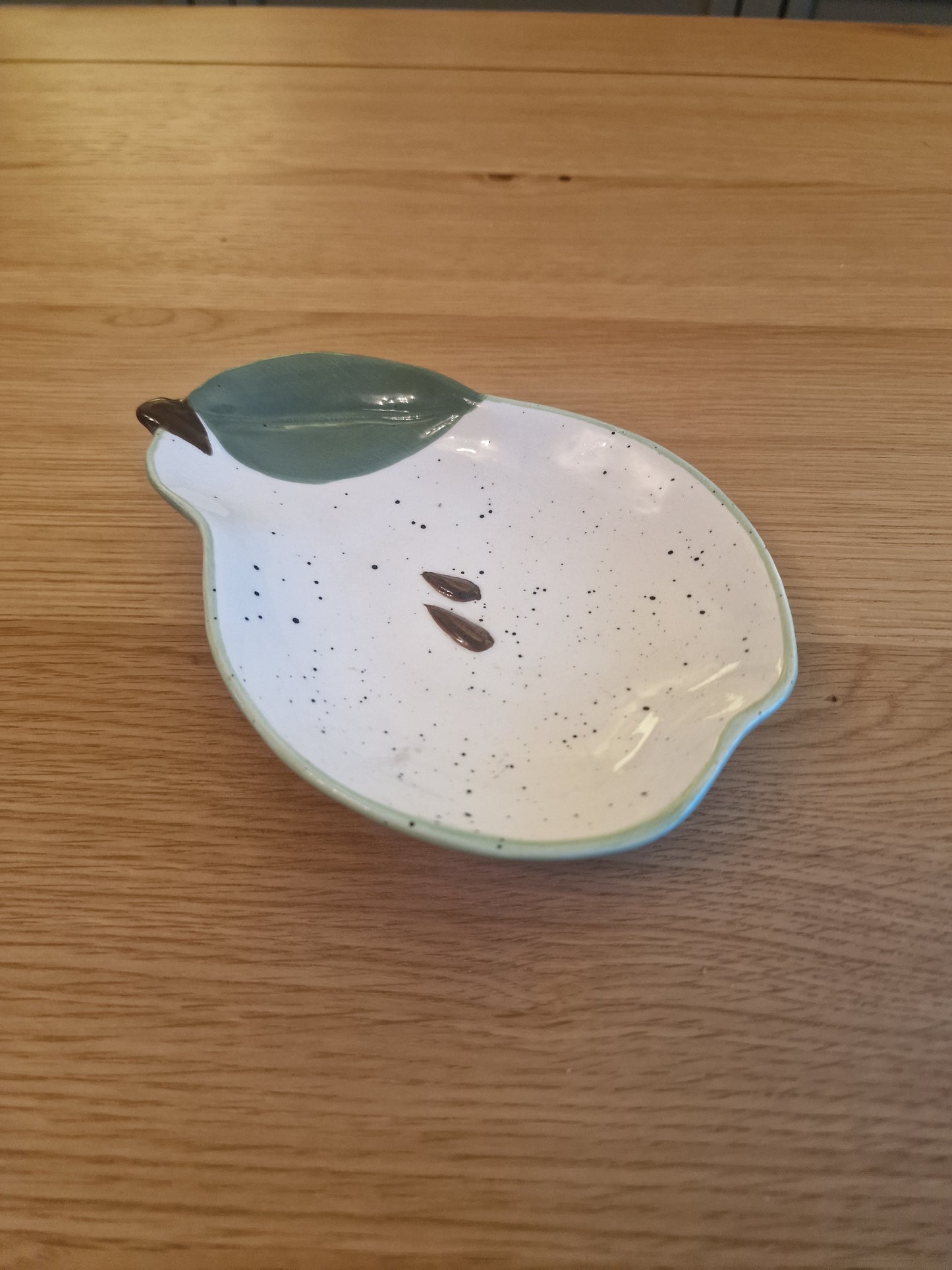Botanical Pear Shaped Dish - Green Ceramic Serving & Catchall Tray