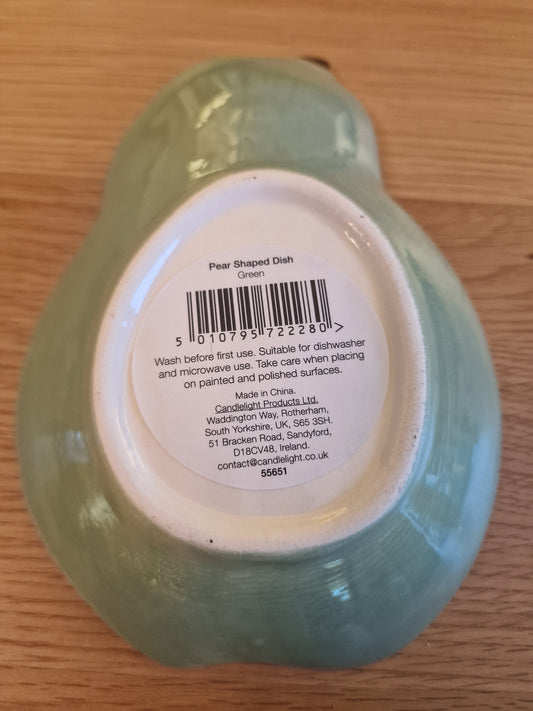 Botanical Pear Shaped Dish - Green Ceramic Serving & Catchall Tray
