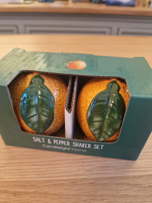 Salt and Pepper Shakers in Gift Box Orange Blossom