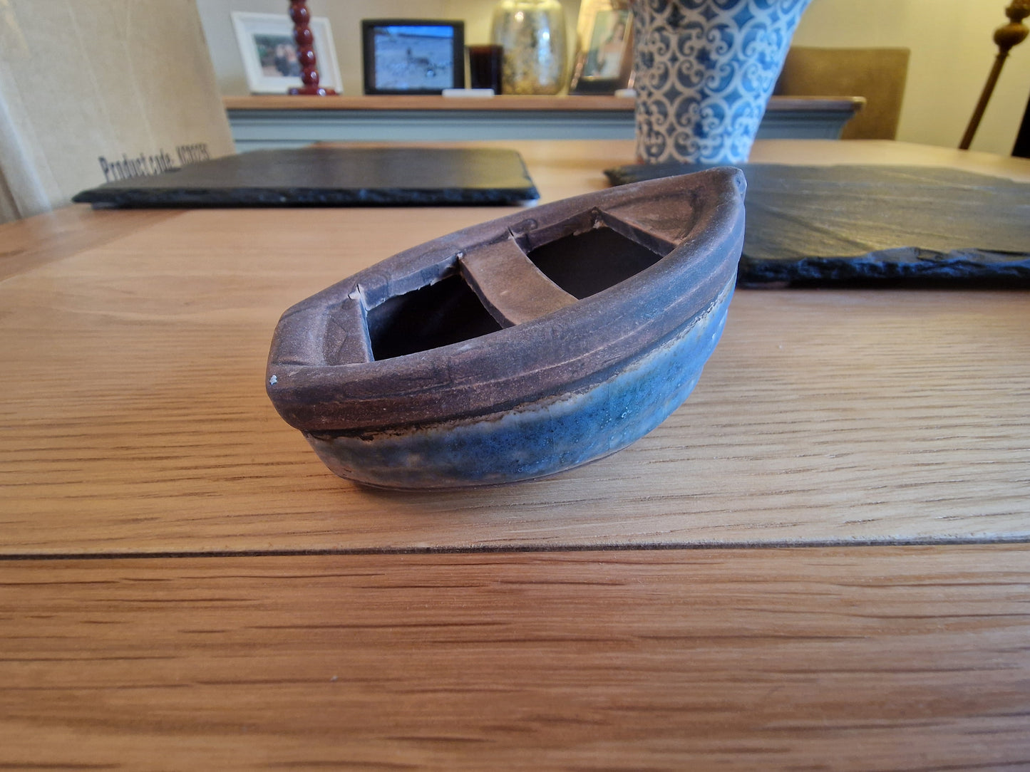 Ceramic Boat Ornament 9x6.2x5.1 cm (small)