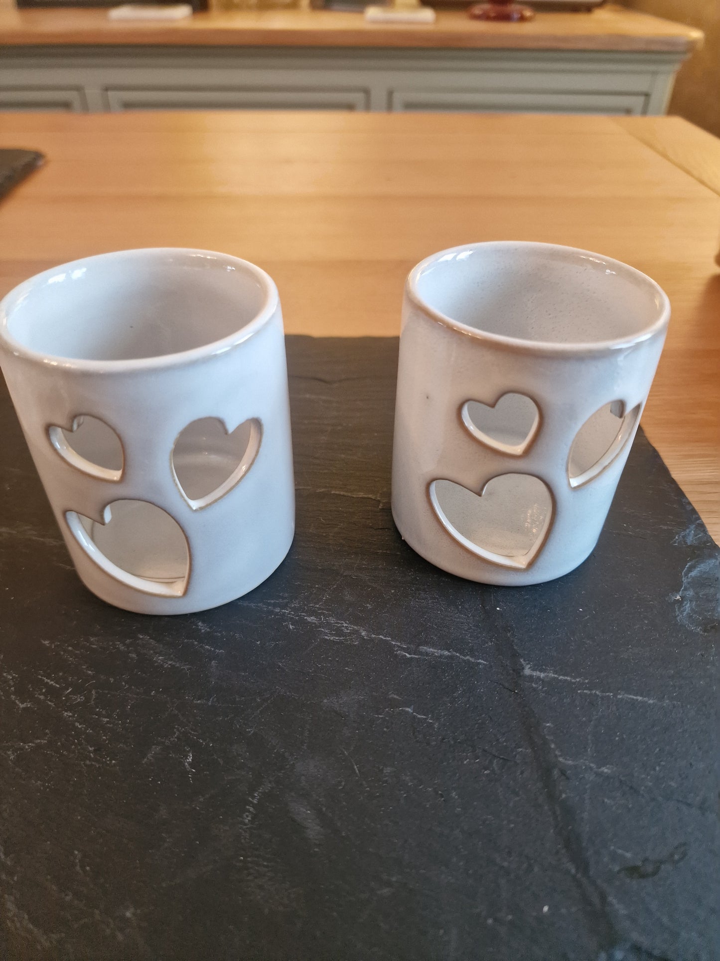 Cut out Heart Candle Pot, H8.2cm