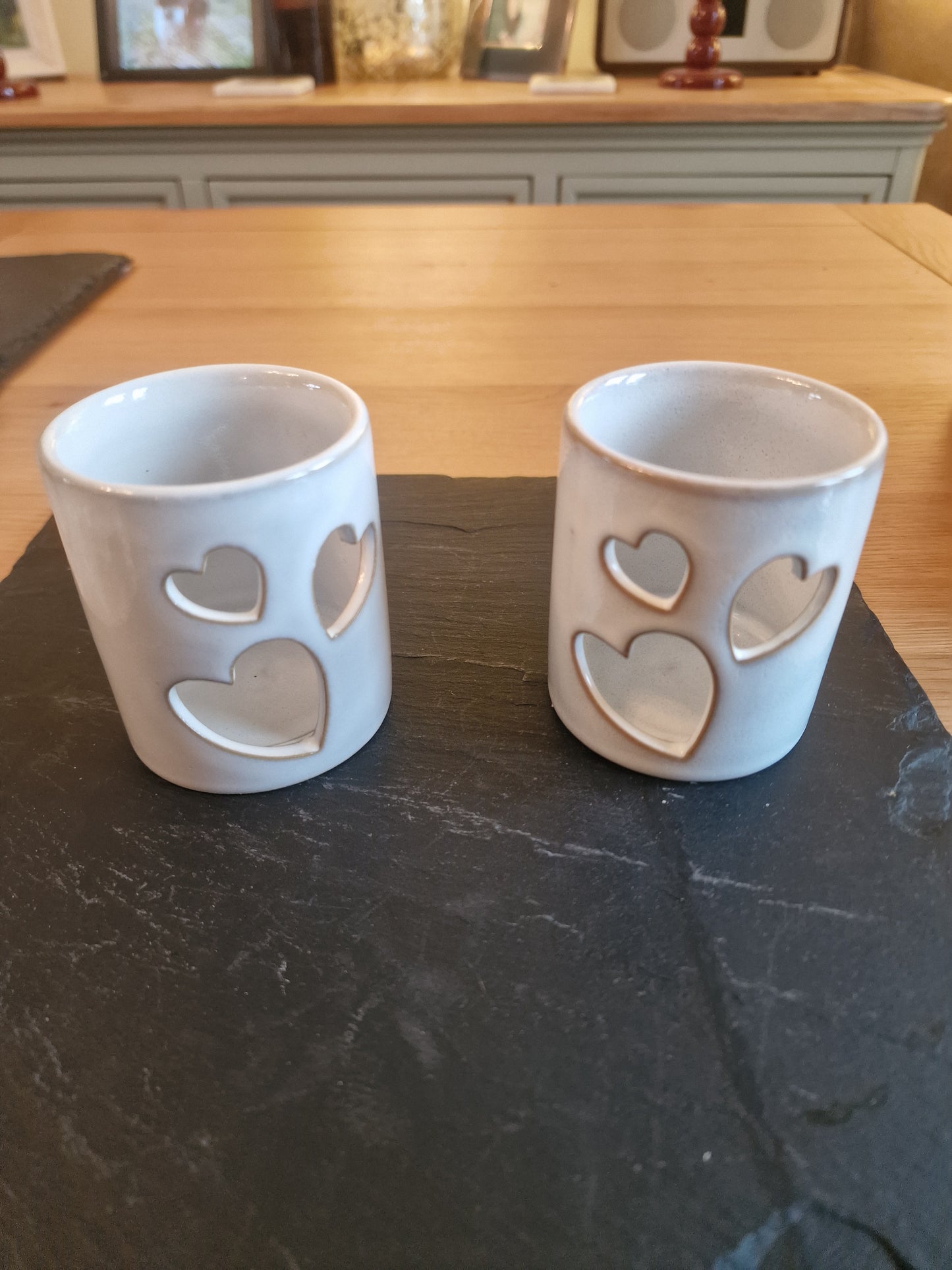 Cut out Heart Candle Pot, H8.2cm