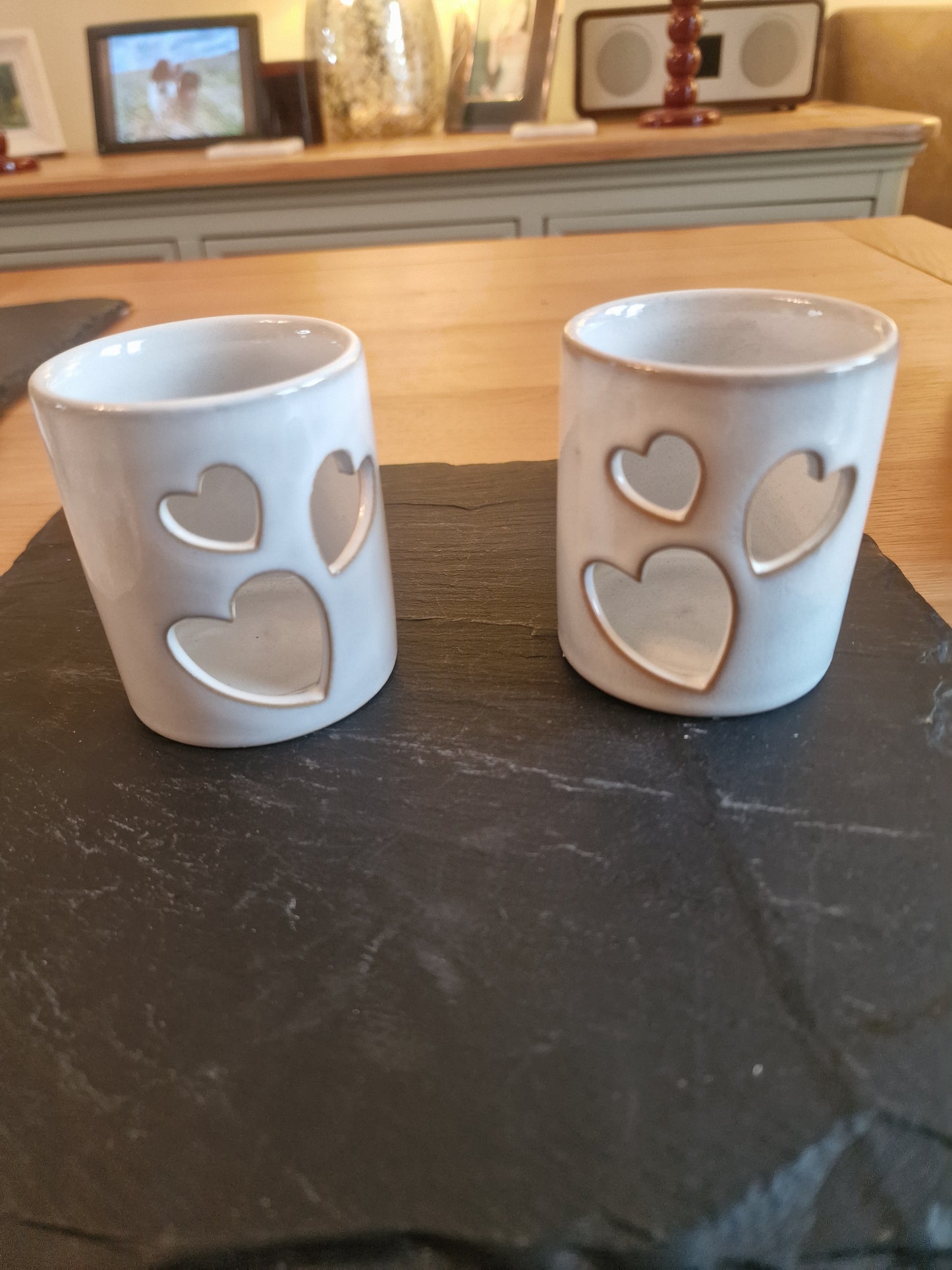 Cut out Heart Candle Pot, H8.2cm