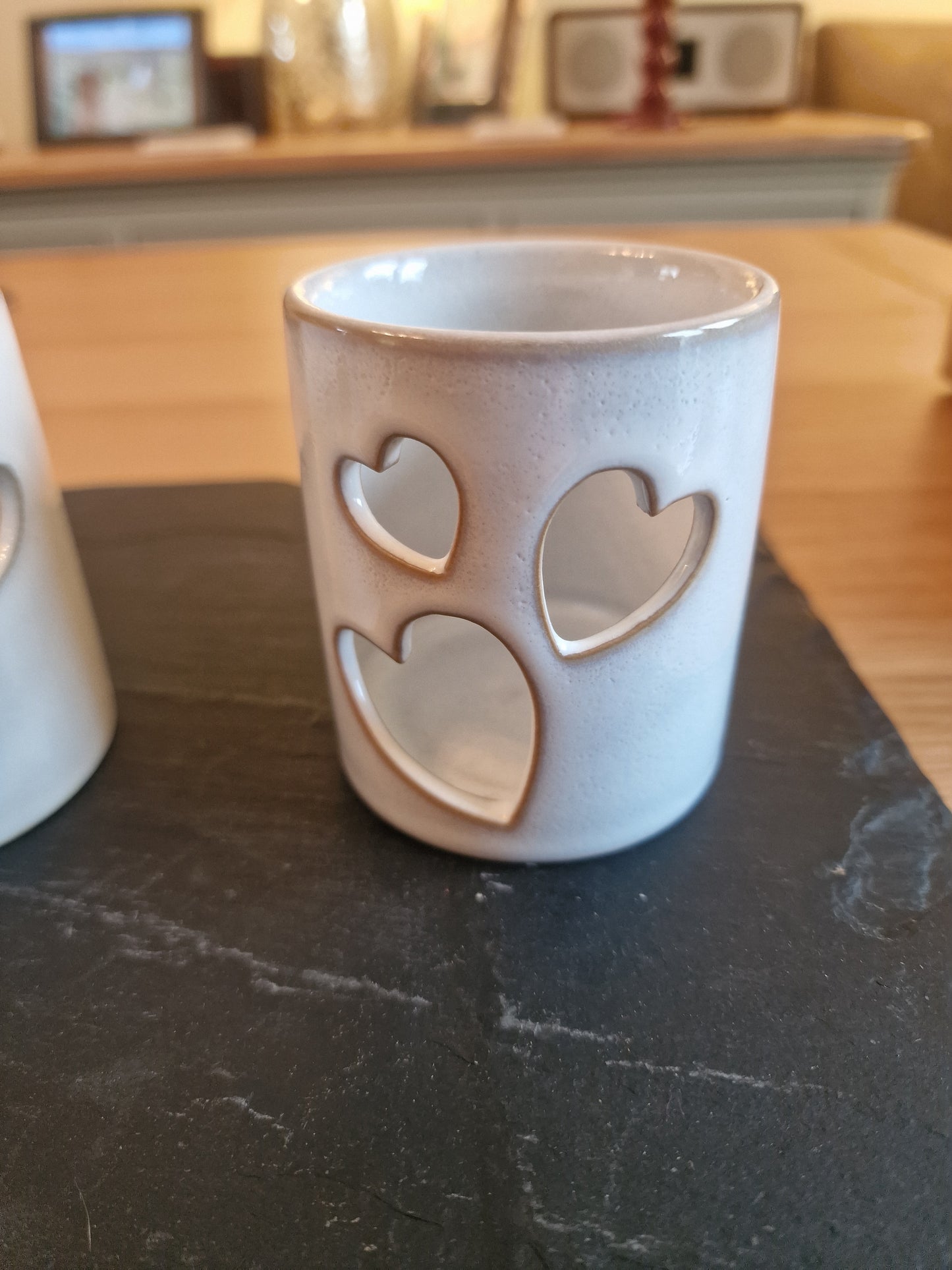 Cut out Heart Candle Pot, H8.2cm
