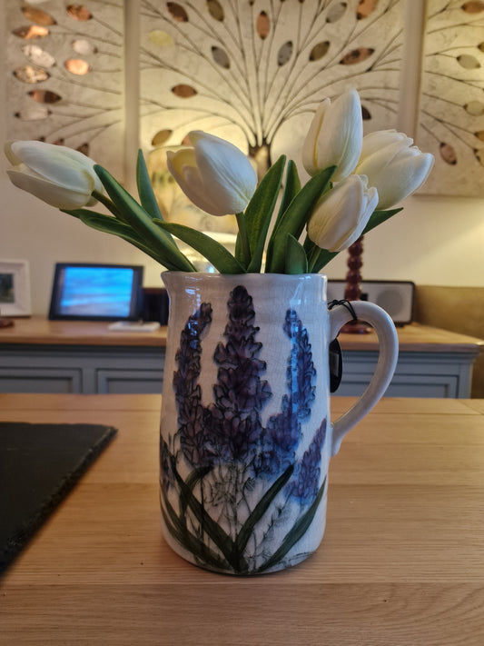 Lavender Design Ceramic Vase Jug, 19.5cm