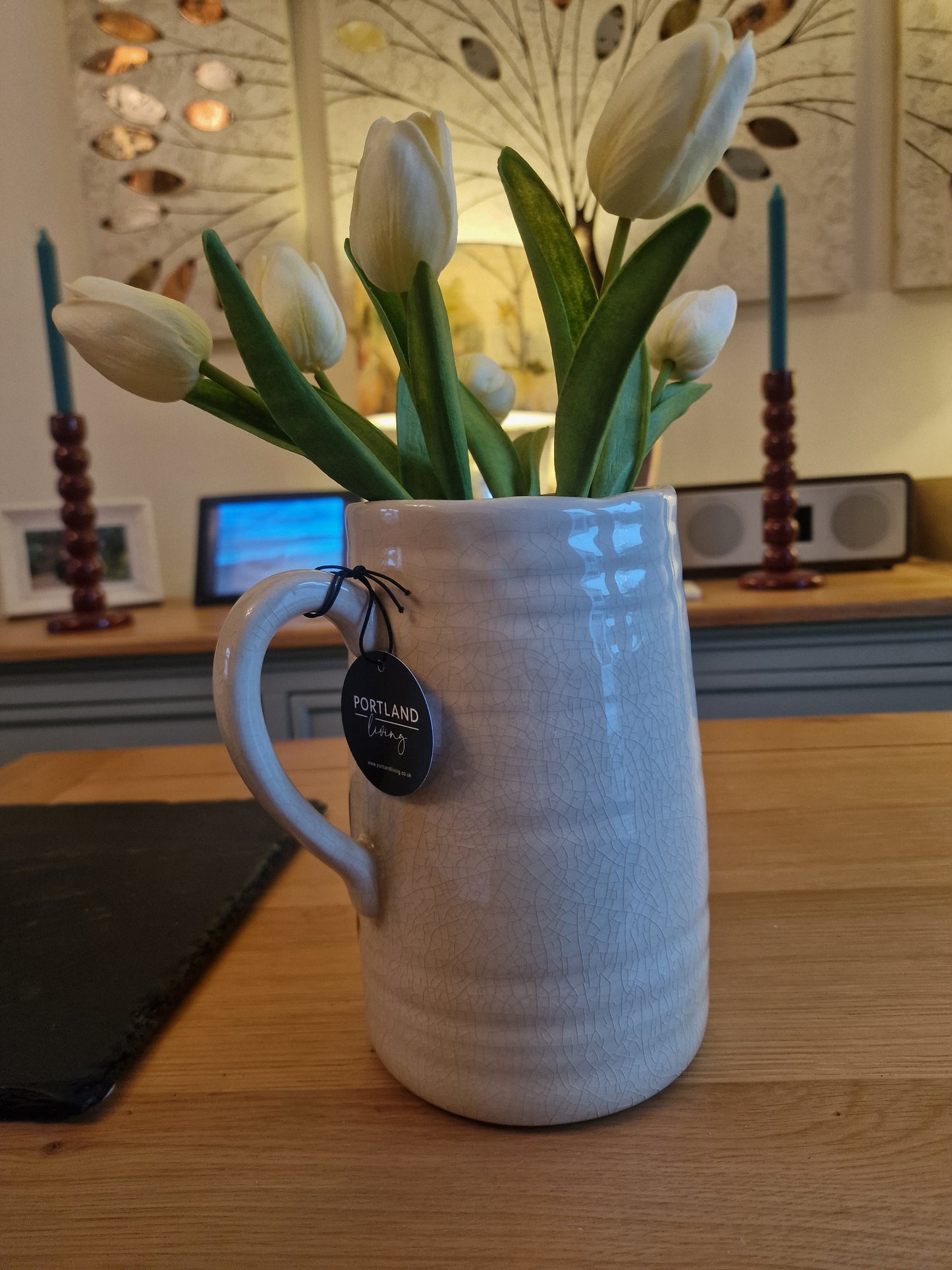Lavender Design Ceramic Vase Jug, 19.5cm