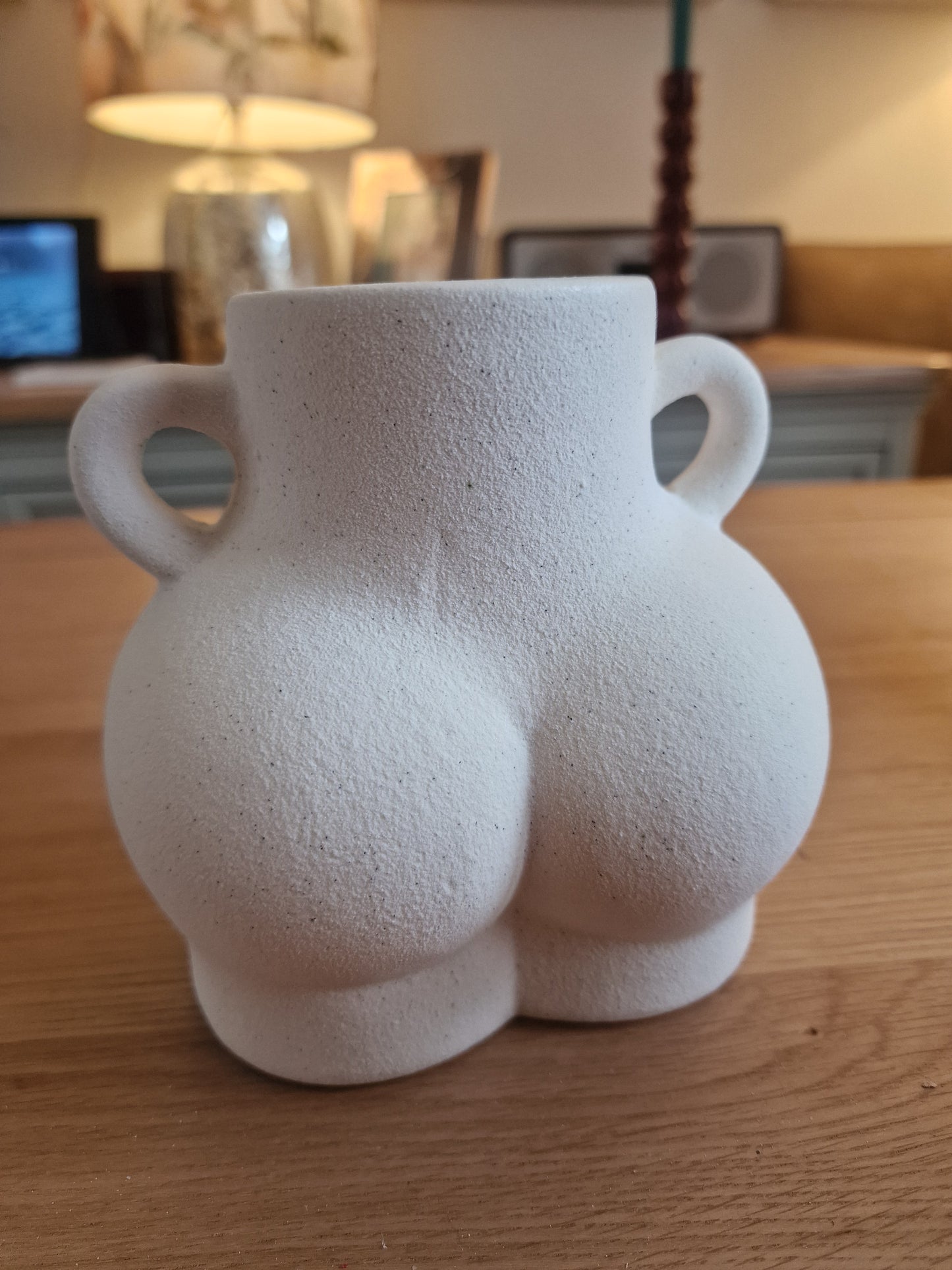 Cream Speckle Bum Oil Burner and Wax Warmer H13cm