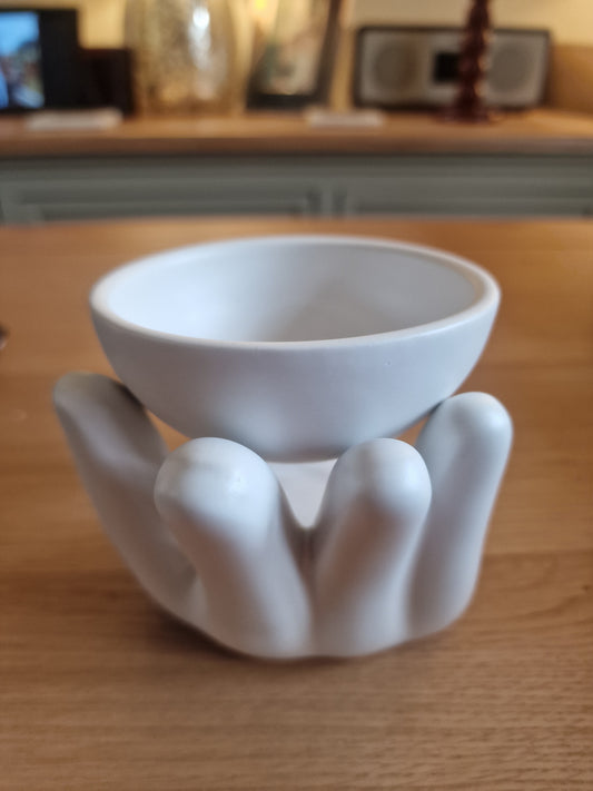 White Hand Ceramic Oil Burner H11 cm