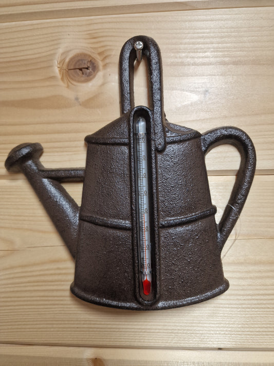 Cast Iron Watering Can shaped Thermometer H17.5cm
