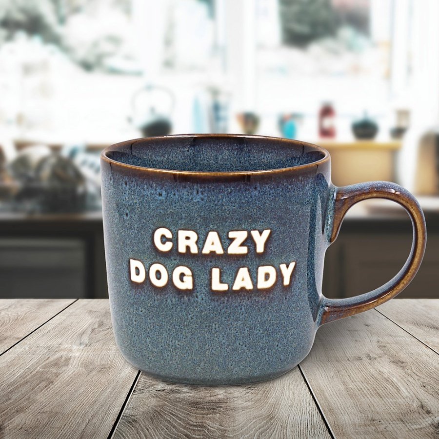 Large Blue "Crazy Dog Lady" Mug