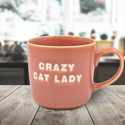 Large Pink "Crazy Cat Lady" Mug